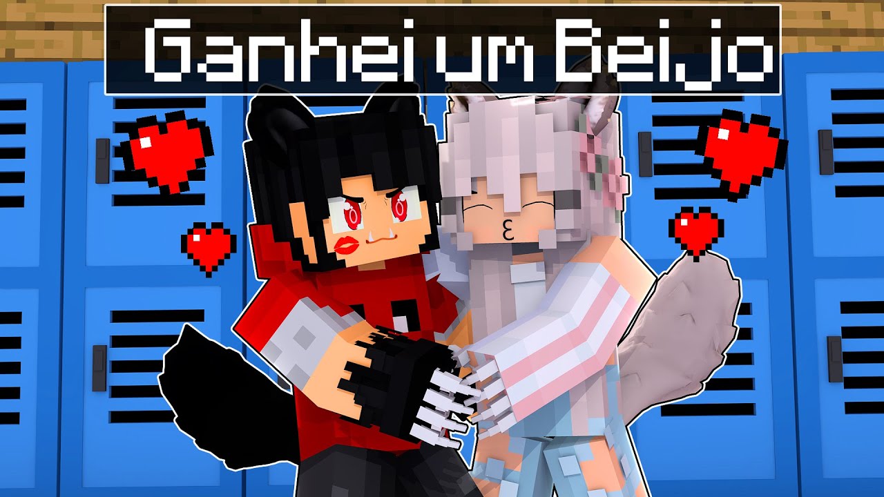 A GAROTA LOBO na ESCOLA LOBISOMEM me BEIJOU no Minecraft