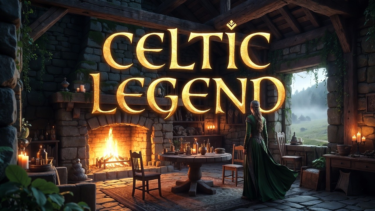 Celtic Fireplace Ambience 🔥 Medieval Fantasy Music in an Ancient Stone Cottage