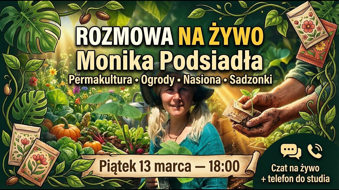 🌱  O ogrodach, nasionach i życiu bliżej natury - rozmowa na żywo z Moniką Podsiadłą