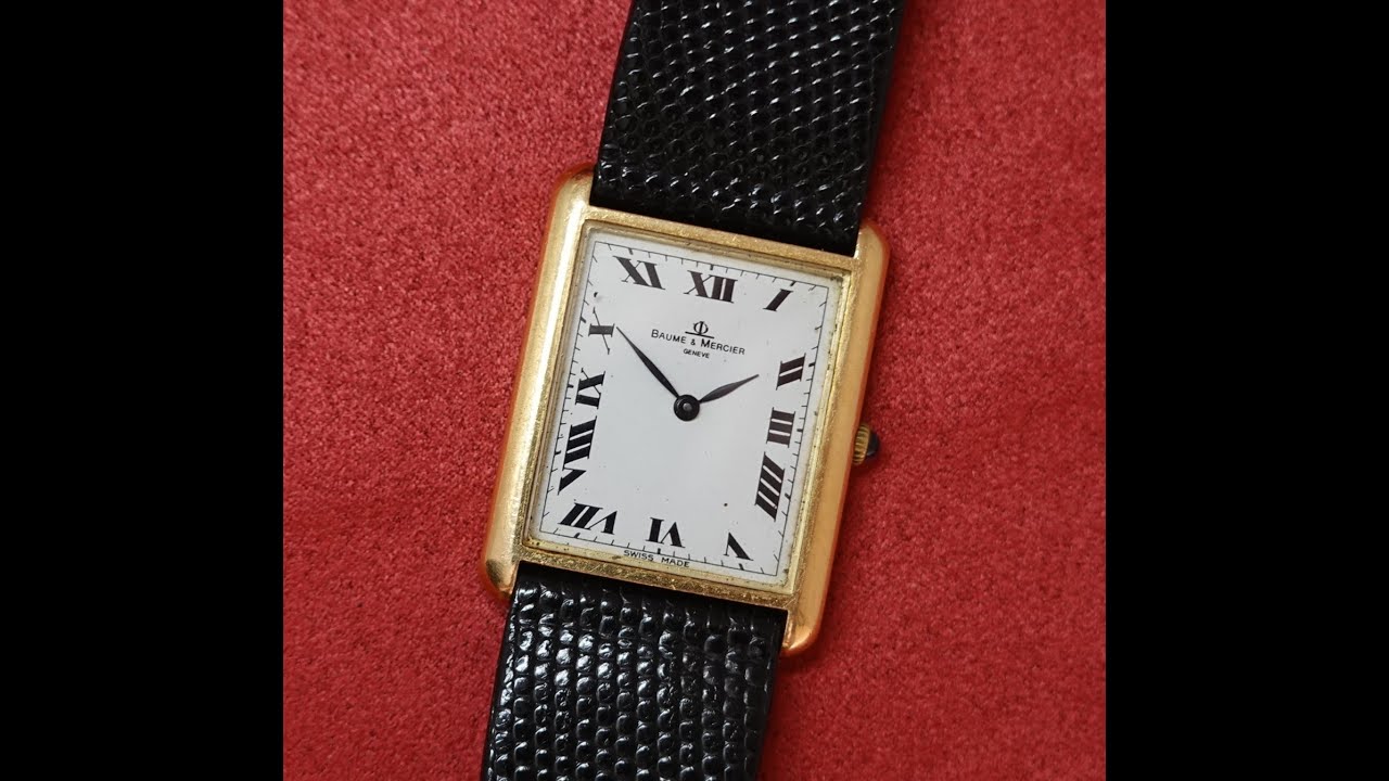 1971 Baume & Mercier men's 18k gold tank watch, with manual wind movement.  Model reference 37059