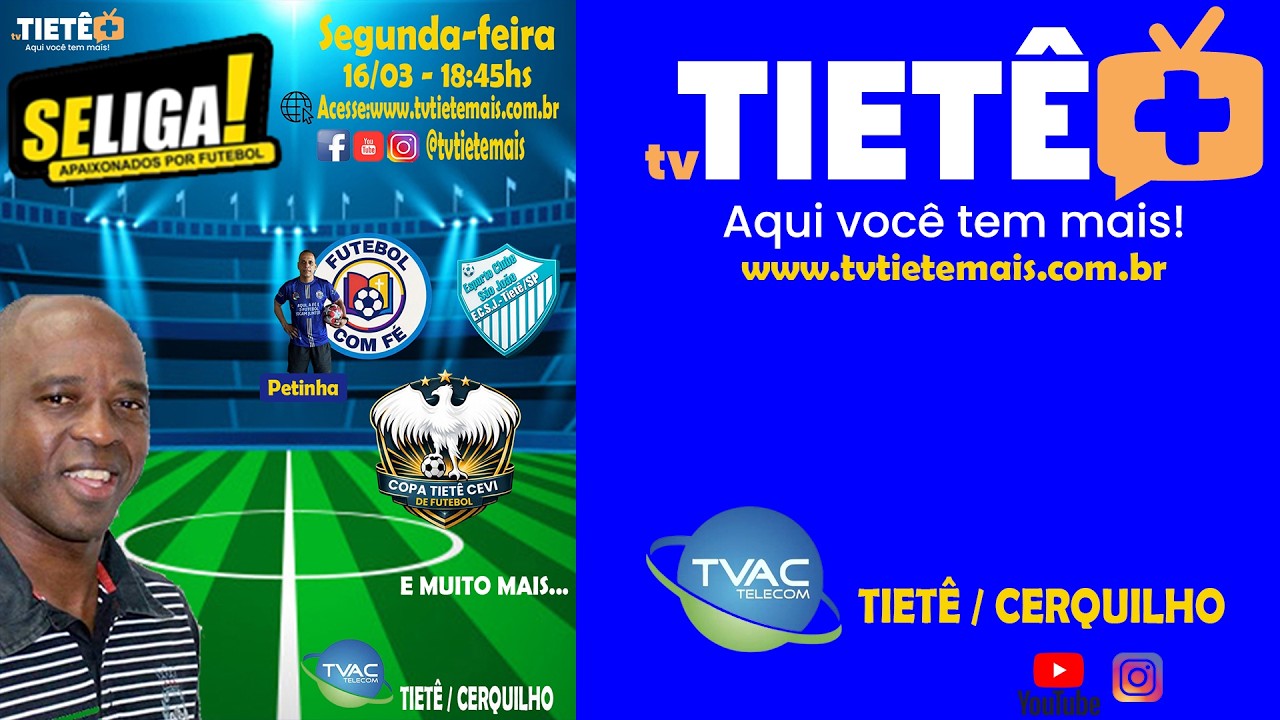 📺⚽ 🔴 AO VIVO | SE LIGA – Apaixonados por Futebol | Segunda-feira 18:45 | TV Tietê Mais