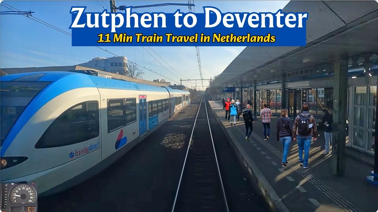 Train Travel from Zutphen to Deventer, Netherlands ❄️ Scenic Snowy Train Journey