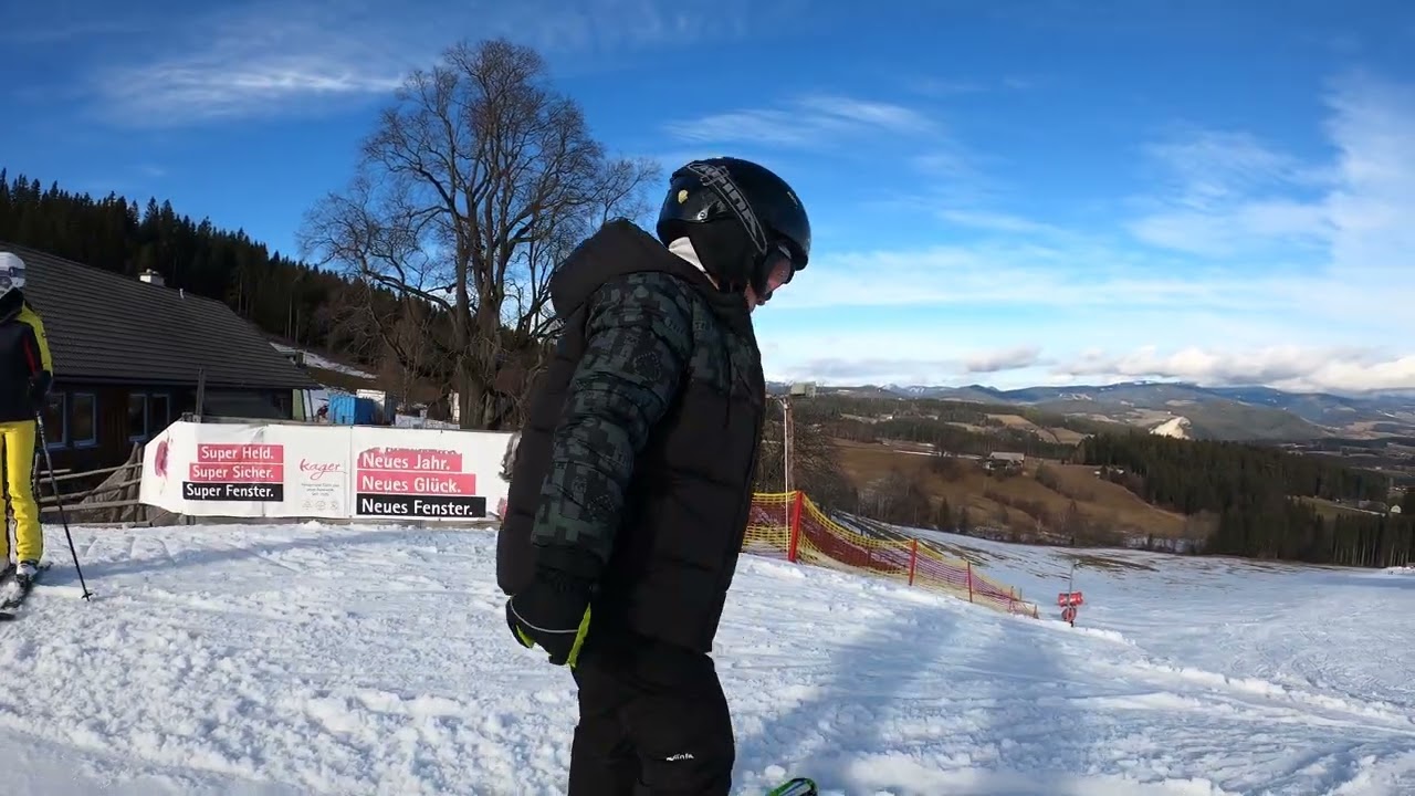 Skifahren in Wenigzell nach dem Skiunterricht mit meinen beiden Söhnen