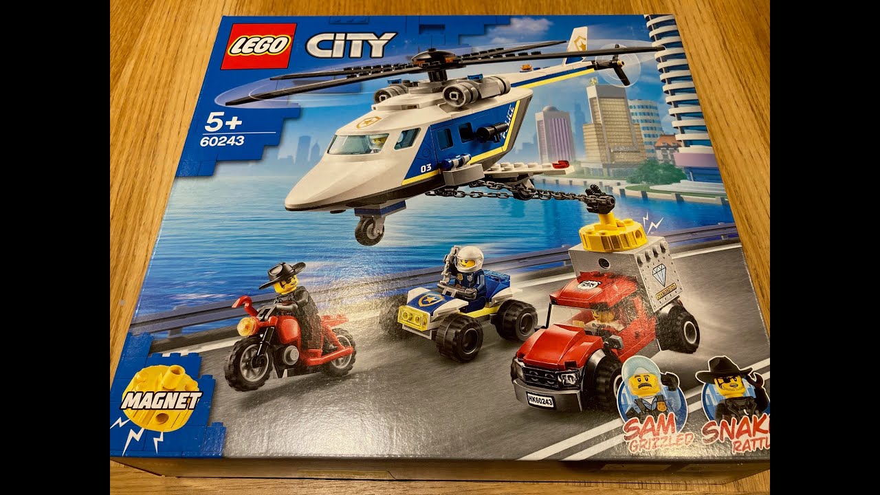 LEGO 60243 ~ Reveal, Unboxing & Time-lapse Build ~ Police Helicopter Chase