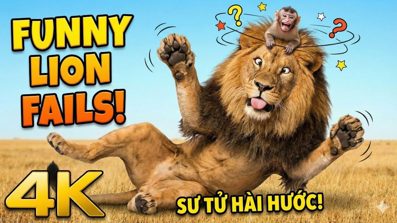 Top 40 Funny Lion Moments & Fails | Realistic 4K