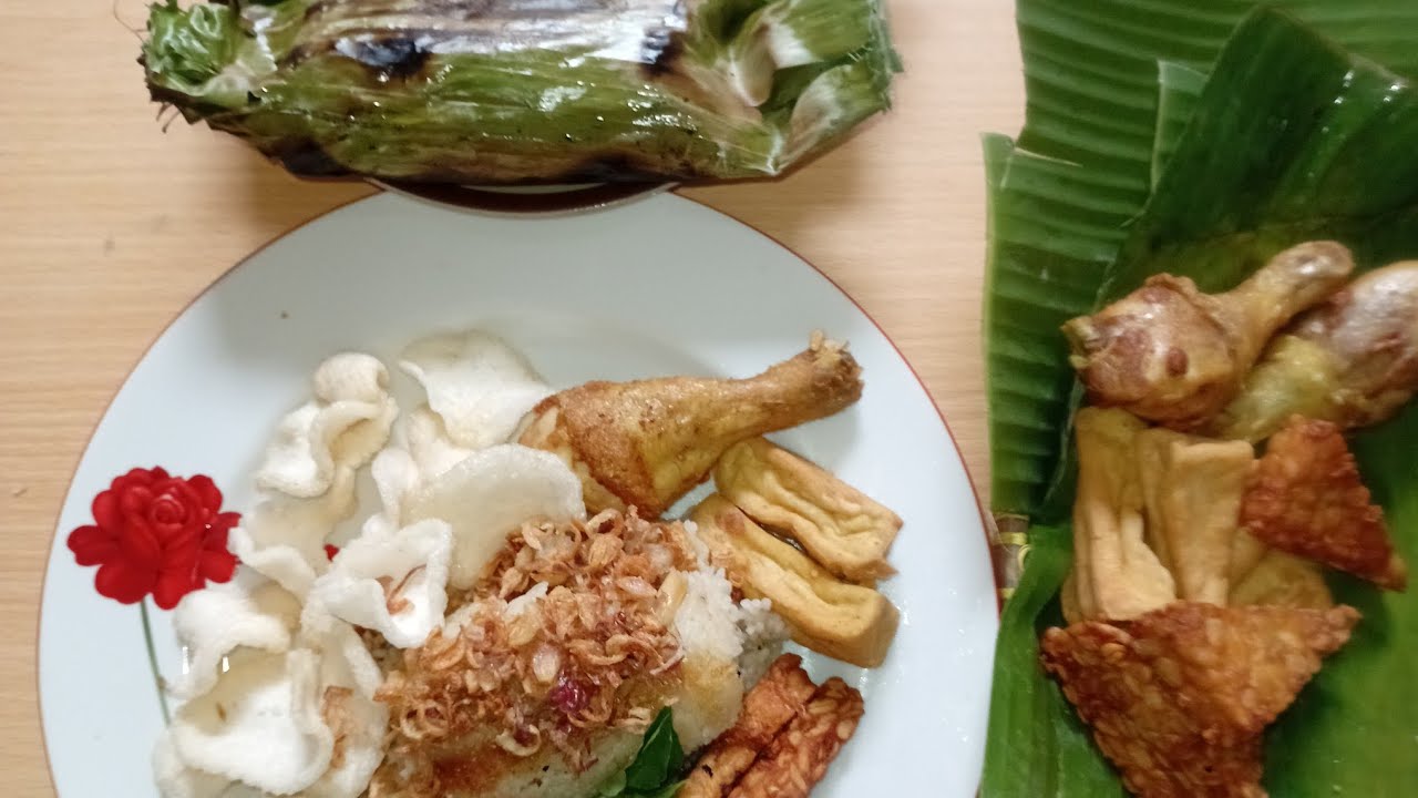 Super Gurih Nasi Bakar Isi Oncom Saos Tiram +Teri Tahu Tempe Ayam Goreng  Merakyat Makan Sehat