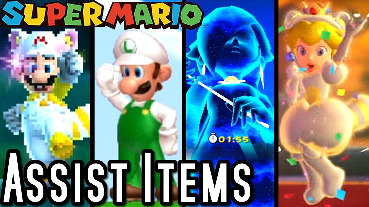 Super Mario ALL SUPER POWERUPS & Assist Guides (Wii U, Wii, 3DS)