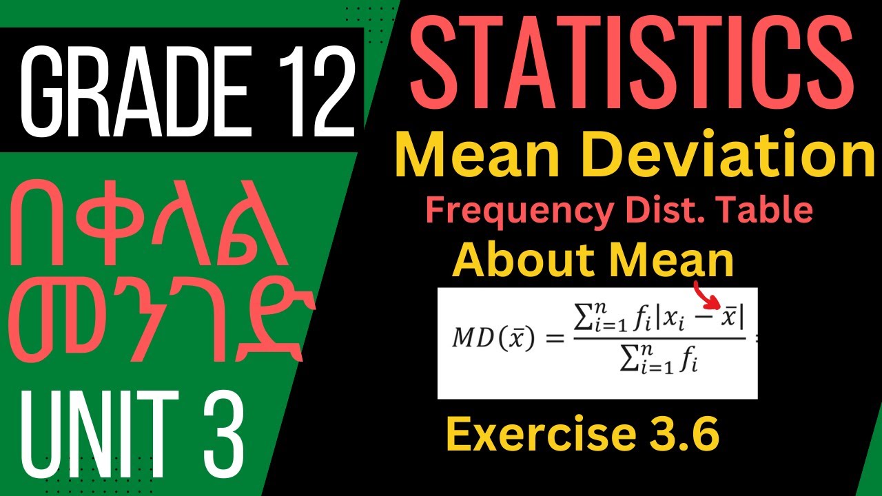Exercise 3.6 | Frequency Distribution | Mean Deviation about Mean | Grade 12 | Unit 3 | Statistics