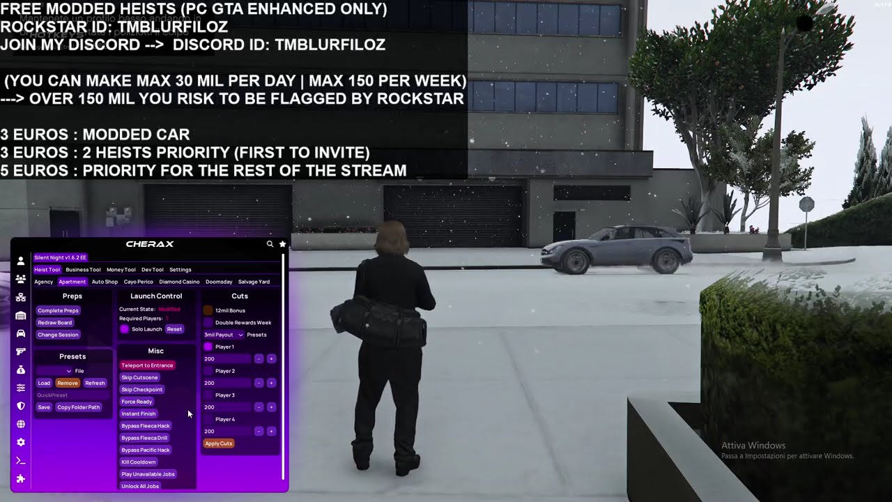 TUTORIAL MODDED HEIST WITH CHERAX MENU - GTA 5 ONLINE