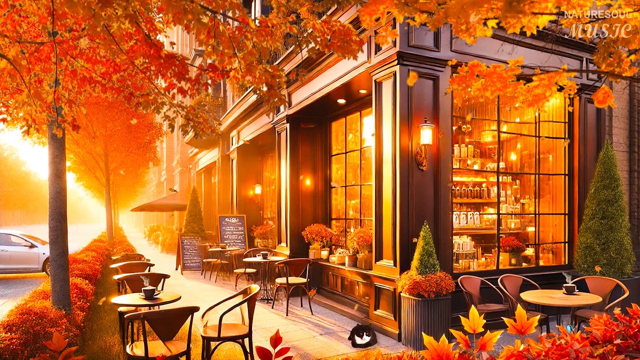 Cozy Autumn Café ☕🍂 Relaxing Jazz & Piano Music for Studying, Working & Chilling By NatureSoul Music