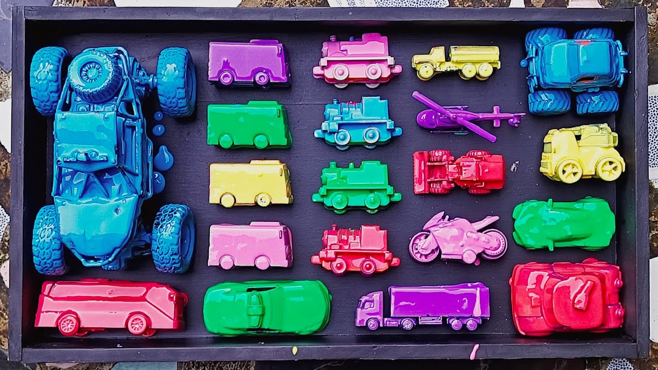 Membersihkan Mainan, Mobil Mobilan, Bus Tayo, Kereta Api, Robocar, Monster Truck, Bus Telolet, Loder