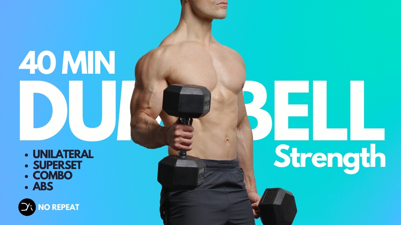 40 min CONTROL Full Body Dumbbell Workout | Unilateral + Superset + Combo set + ABS | No Repeat