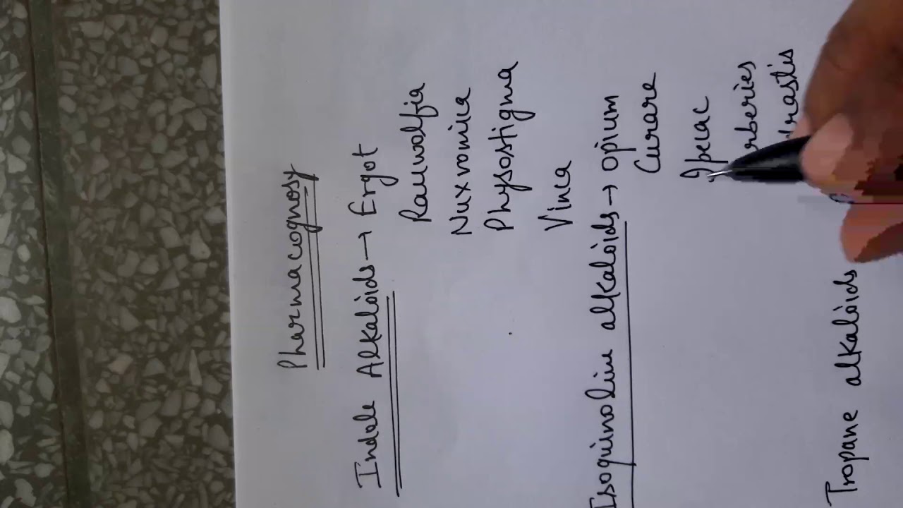 Pharmacognosy(Alkaloids)
