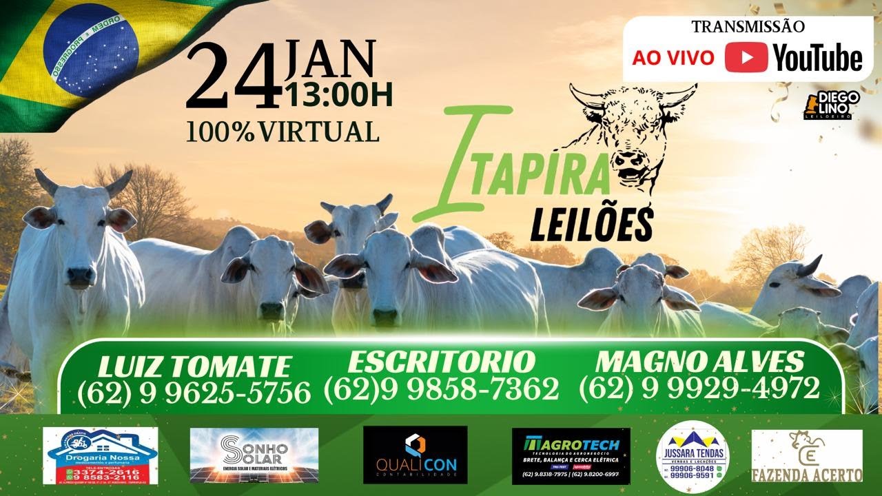 14º leilão 100% virtual da Itapira Leilões 24/01/2026