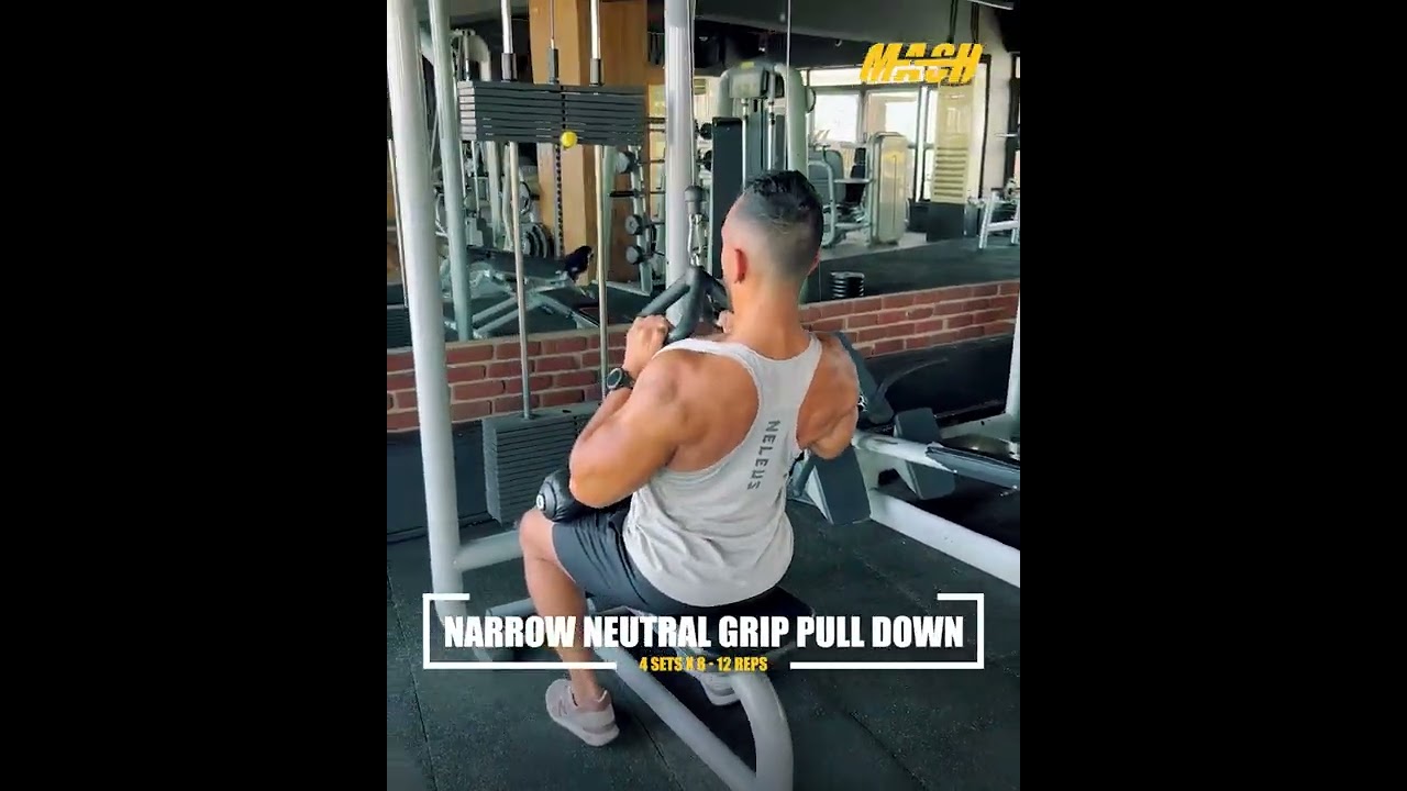 Back Workout | Narrow Neutral Grip Pull Down | [Mahmoud Salah MASH]