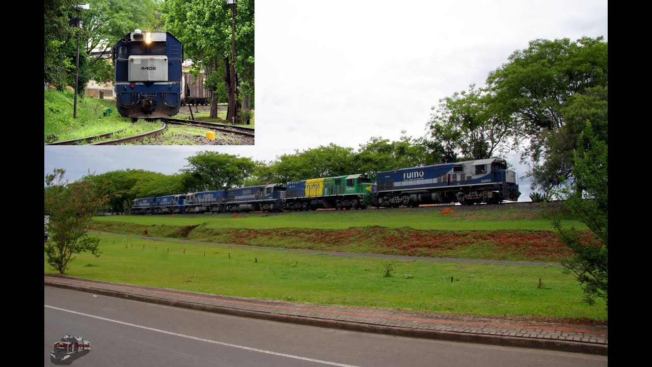 TRENS COM G-22-U - CARREGADO CRUZANDO COM LOCOMOTIVAS 