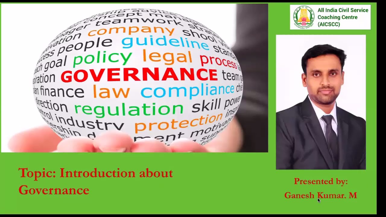 Introduction about Governance | Mr.Ganeshkumar | UPSC | MAINS | GS Paper I Polity | Governance