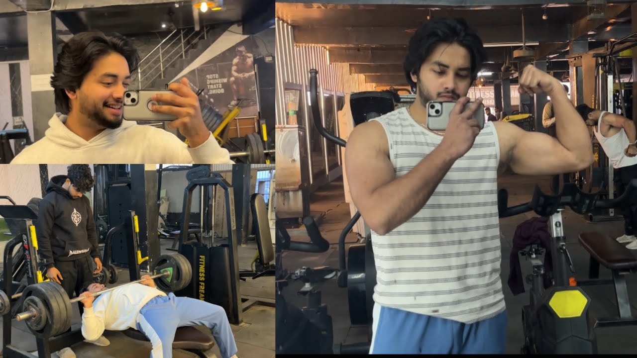 Aaj gym m kiyea keda workout 💪💪 mja aagya #gym #gymlife #enjoymoments 