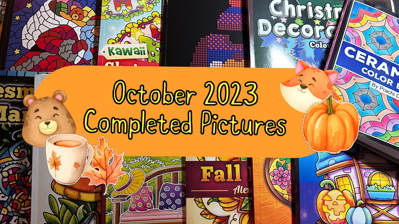My October Completed Colouring Pages