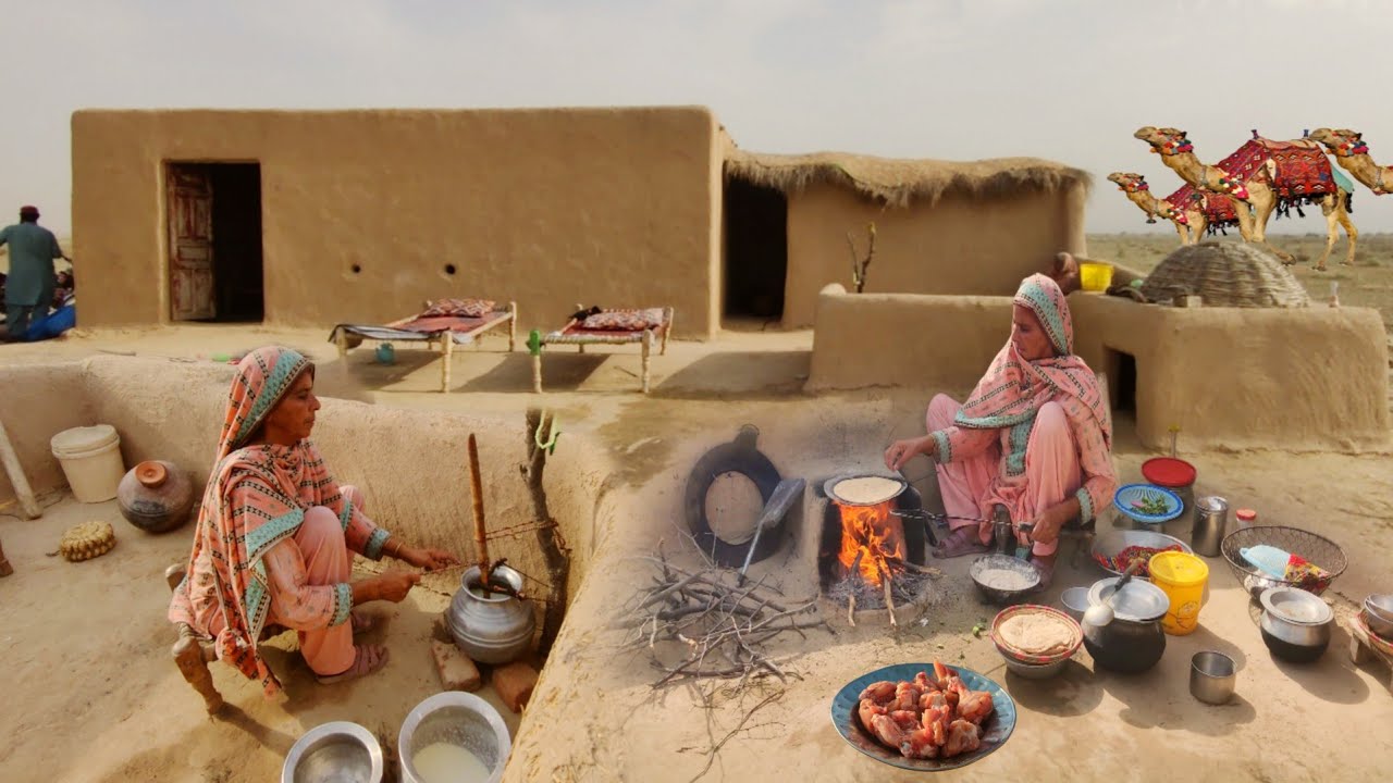 Desert Women Morning  Routine In Pakistan | Traditional Desert Food | People Living In Cholistan