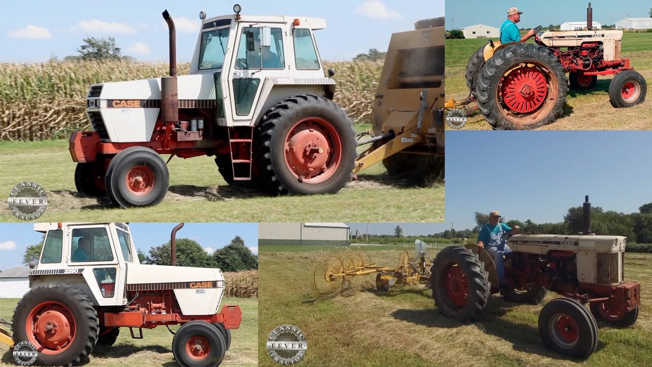 Baling Hay With Vintage J. I. Case Tractors - Case 630 Diesel & Case 2290 Diesel