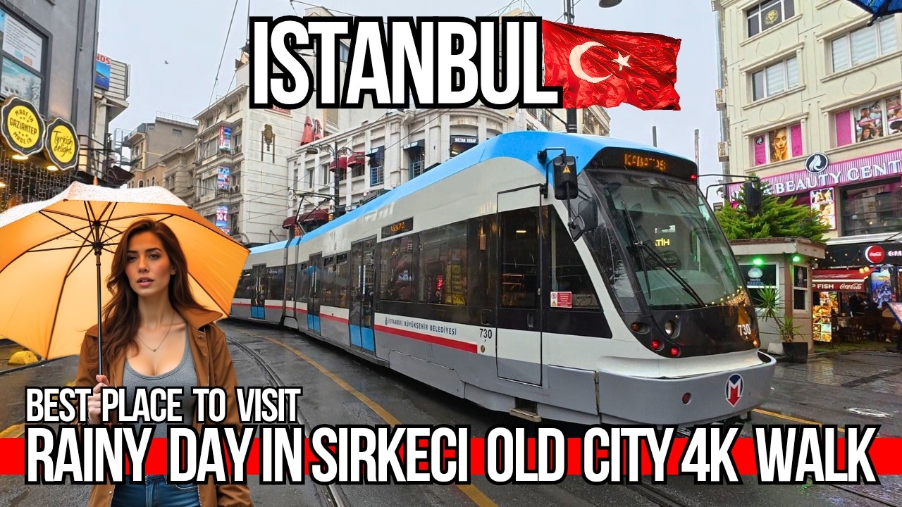 🇹🇷 Istanbul 4K Walking Tour 2025 | Rainy Day Sirkeci Old City | Street Food & Egyptian Spice Bazaar