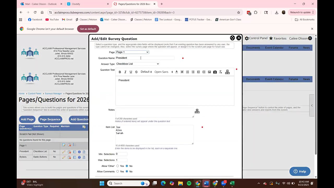 Setting Up the Survey Module for Elections
