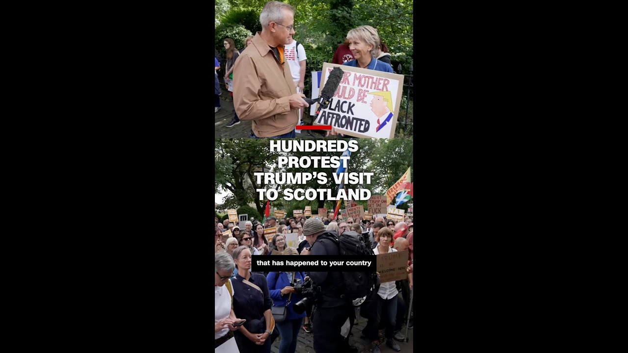 Hundreds protest Trump&rsquo;s visit to Scotland