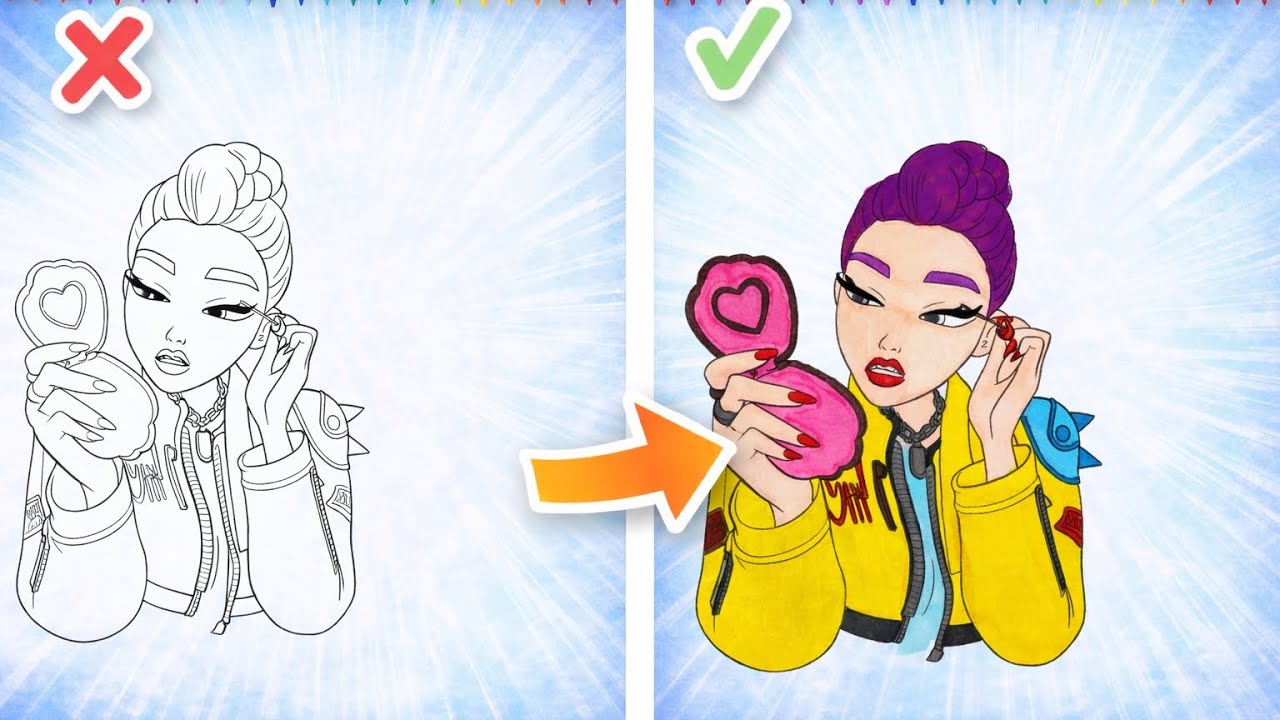 Rumis makeup/ New Coloring Page/ Kpop Demon Hunters/Huntrix Girls