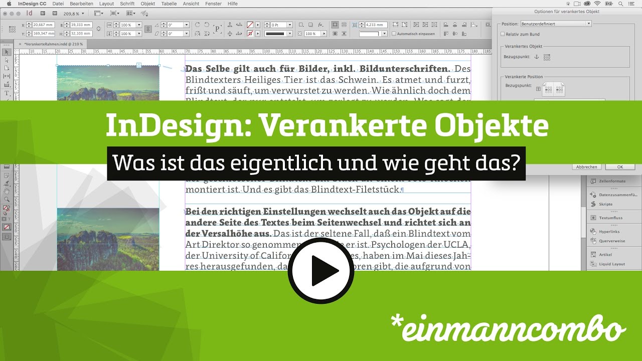 InDesign: Geheimnisse Verankerter Rahmen