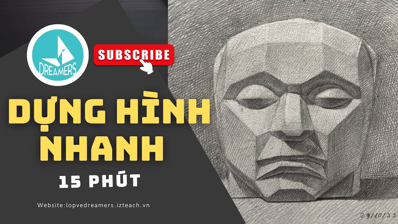 Phần 1 | Hướng dẫn DỰNG HÌNH Tượng cơ bản MẶT NẠ | Học vẽ cơ bản lớp vẽ DREAMERS