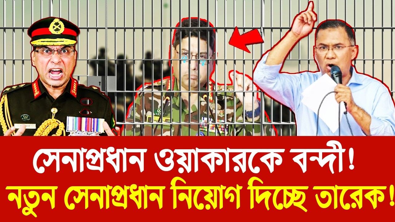 সেনাপ্রধান ওয়াকারকে বন্দী! | নতুন সেনাপ্রধান নিয়োগ দিচ্ছে তারেক! | সেনাবাহিনীর শীর্ষ পর্যায়ে রদবদল!