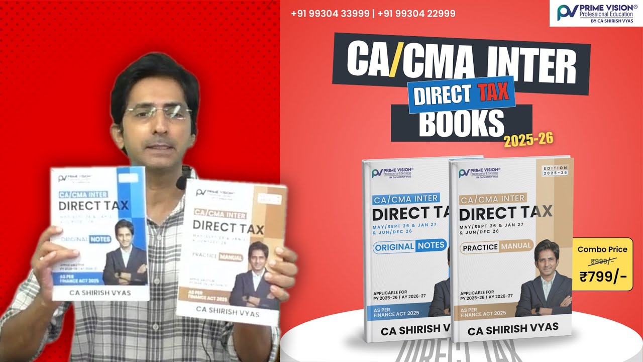 NEW DIRECT TAX BOOK | AY 26-27 | CA/CMA INTER MAY/SEPT 26 & JAN 27 & JUN/DEC 26 | CA SHIRISH VYAS