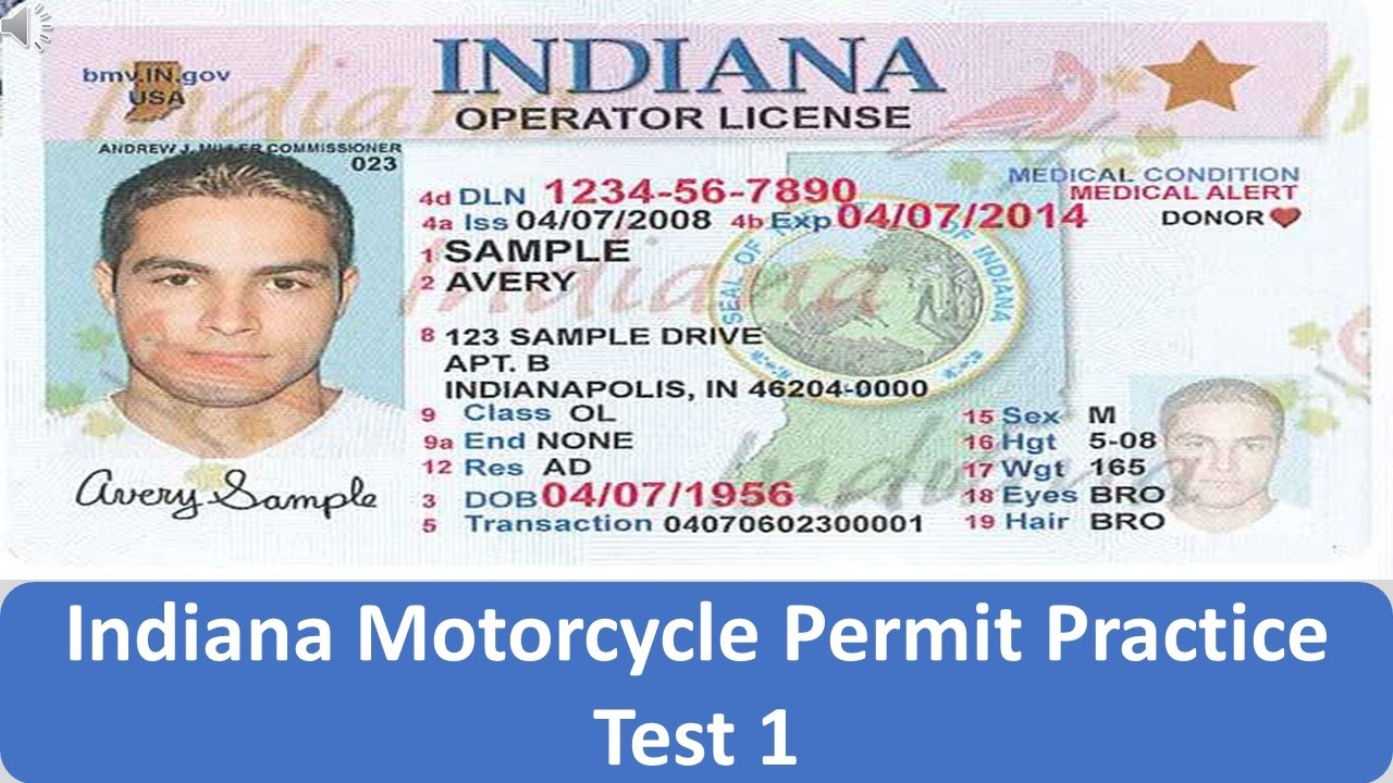 Indiana Motorcycle Permit Practice Test 1