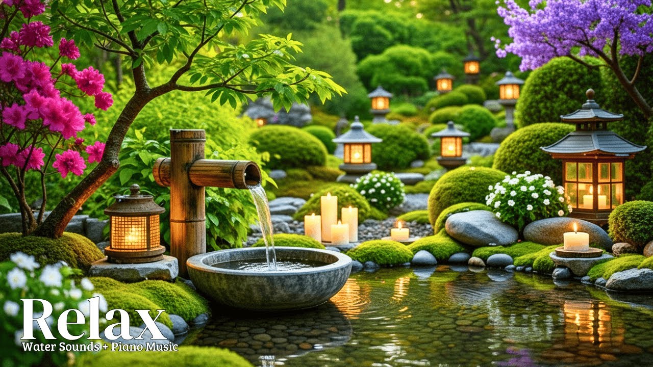 Relaxing Music + Bamboo Water Sounds 🌿 Deep Healing & Stress Relief, Anxiety | Calm Mind & Body