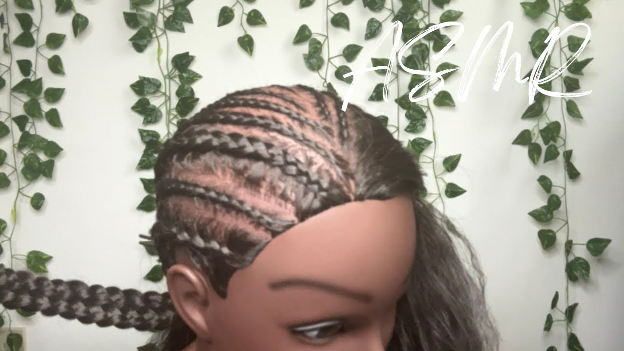 ASMR Hair Braiding | Big & Small Cornrows (No Talking)