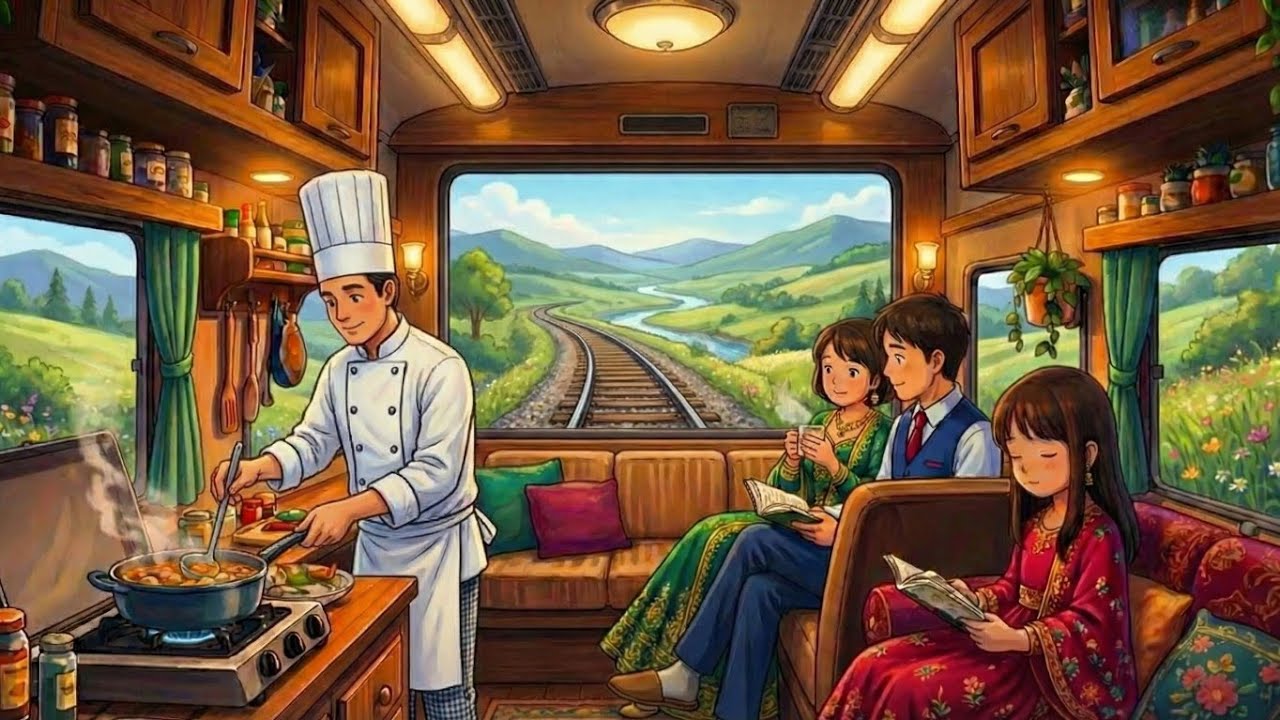 Dreamy Ghibli Train Journey &mdash; Forests, Rivers & Mountains | Calm Cinematic Travel 🌿✨ #ghiblistyle 
