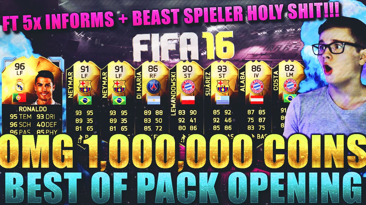 FIFA 16: PACK OPENING (DEUTSCH) - FIFA 16 ULTIMATE TEAM - OMFG 1 MIO BEST OF! FT 5 INFORMS! [TOTGS]