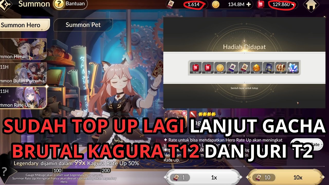 SUDAH TOP UP LAGI LANJUT GACHA BRUTAL KAGURA T12 DAN JURI T2 - Seven Knights Re:BIRTH