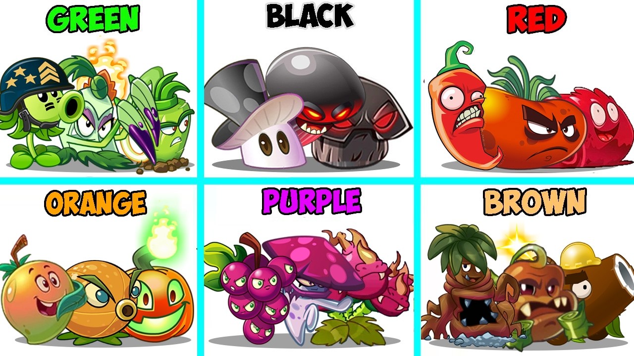 Pvz 2 - Random 20 Team COLORFUL Plants Battlez - Who Will Win?