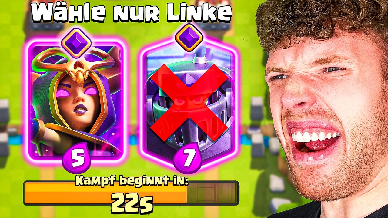 😱❌NUR LINKE KARTEN WÄHLEN, BIS ICH 10 SIEGE HABE... (GRATIS EMOTE) | Clash Royale Deutsch