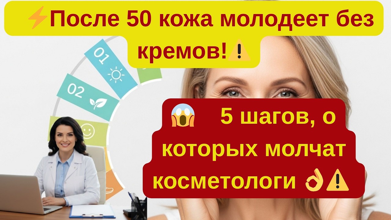 🔥 После 50 кожа молодеет без кремов! 5 шагов, о которых молчат косметологи 👌