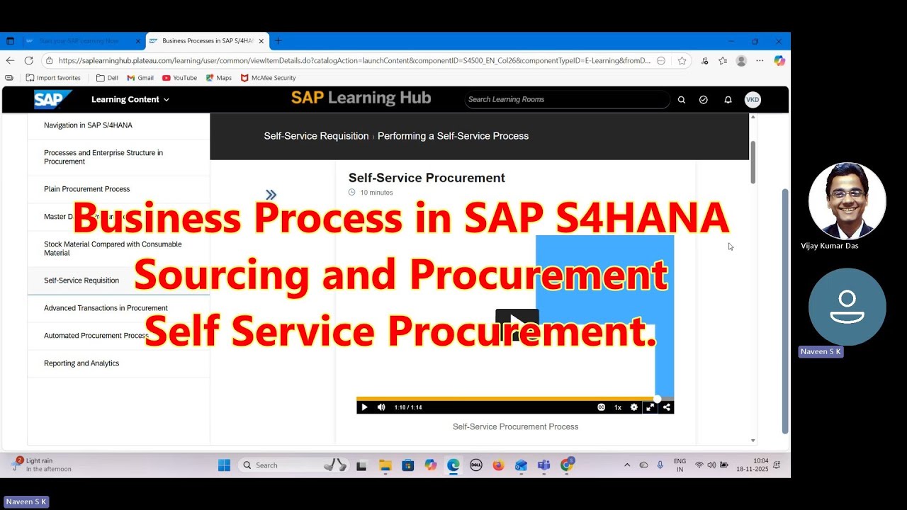 SAP MM S4HANA|Business Process in SAP S4HANA Sourcing Procurement| Self Service Procurement