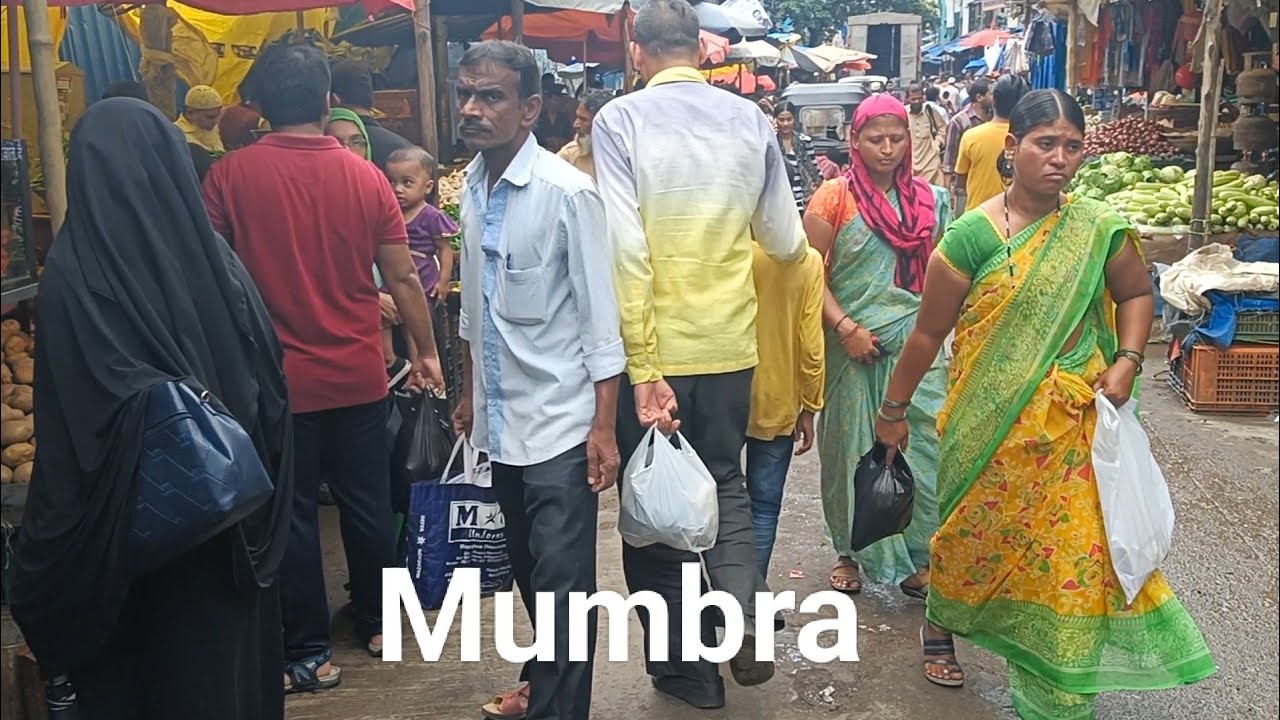 मुंब्रा के बाजार, गल्ली, रेलवे ट्रैक, रेलवे ब्रिज बोम्बे कॉलोनी कैसी है ll Mumbra Walking Tour ll