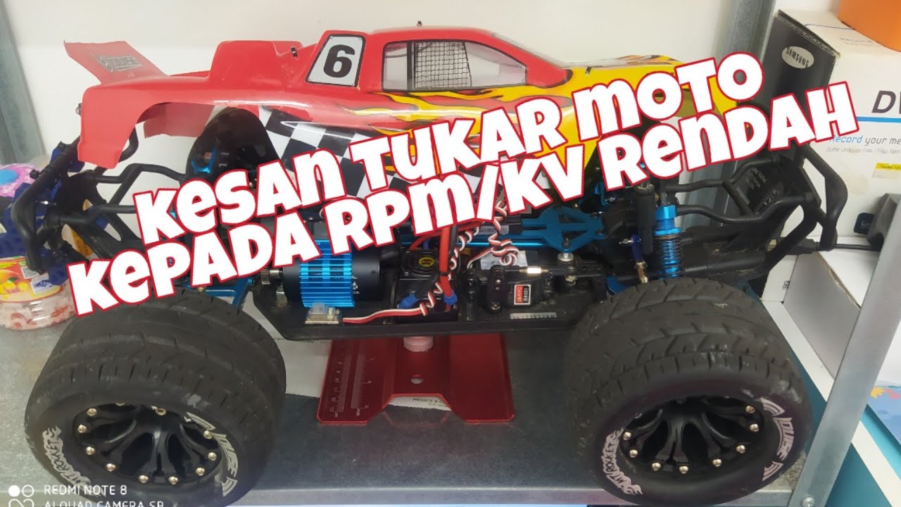 Kesan tukar moto rpm/kv rendah (3300kv Ke 2600kv)  pada monster truck/truggy
