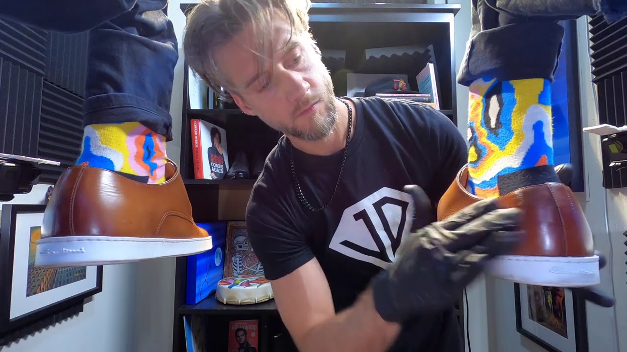 Soothing Sounds of Santoni Sneakers | World's Finest ASMR Shoe Shine | BONUS #ASMR CONTENT