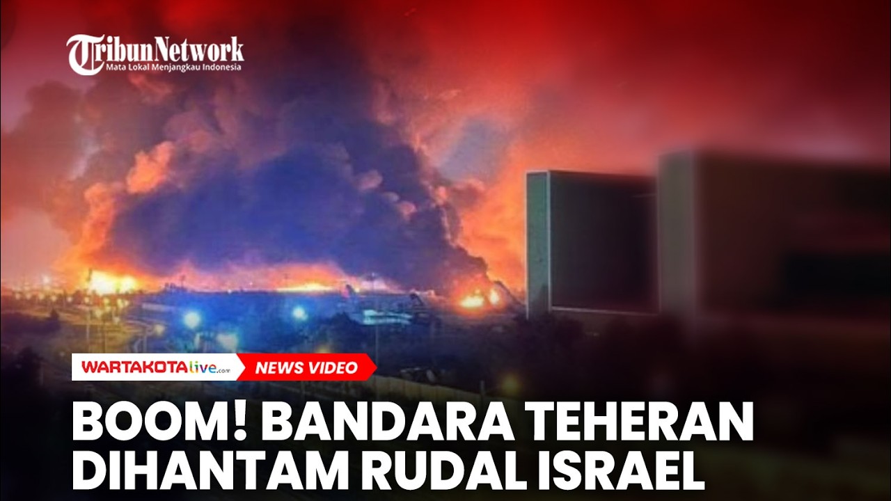 Boom! Detik-detik Bandara Mehrabad Teheran Dihantam Rudal Israel