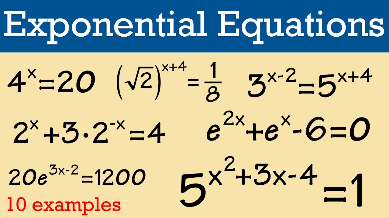 All types of exponential equations you need to know (algebra 2 & precalculus)