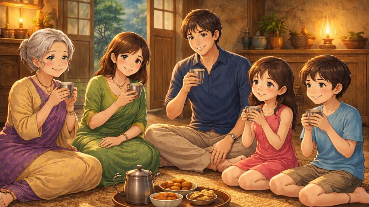 A Simple Life✨, A Complete Happiness | Tamil Think Story #family #good #tea #eating #cartoon #ghibli