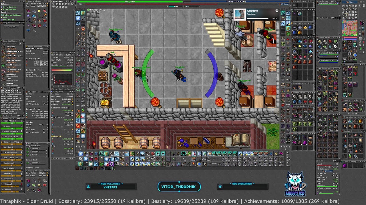 Tibia - Global - Kalibra - ED 1000 | TOP: Bosstiary: 1º | Bestiary: 6º | Achiev: 18º (Ranks Kalibra)